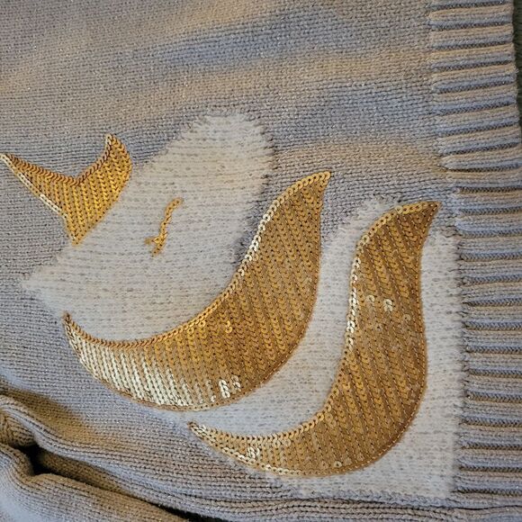 Epic Threads Gray Sweater with Gold And Cream Unicorn. - Picture 4 of 5